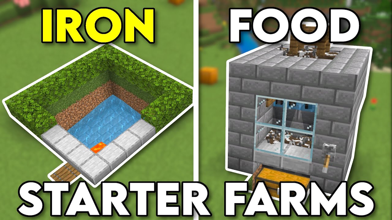 8 Starter Farms YOU NEED Minecraft Bedrock 1 20 YouTube