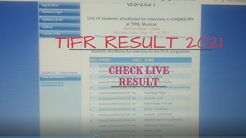 TIFR RESULT 2021 || LIVE RESULT CHECK || TIFR Chemistry Student List ||My Result TIFR ||TIFR Mumbai