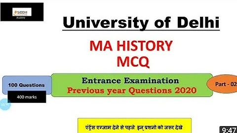 Entrance Exam Delhi University| M.A. History| Previous Questions Analysis| #DU_Entrance_Exam/ Part-7