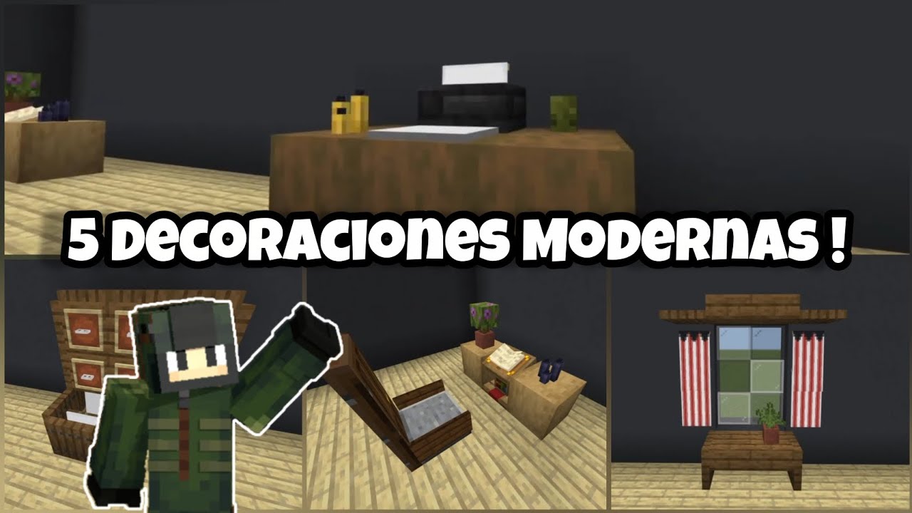 🟢 TOP 5 Decoraciónes Modernas FÁCILES Para Survival 🏠 Minecraft 1.21 (Bedrock & Java)