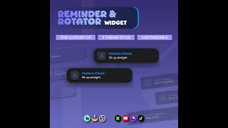 Reminder And Rotator Widget for Streamers | Animated UI, Customize (Digital Download) | V1.0.0