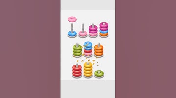 Hoop Stack / Color Sort 3D lvl 75 #shorts #relaxinggames #games #hoopstack #colorsorting
