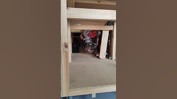 Space Saving Miter Bench #woodworking #smallworkshop #spacesaving