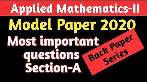 Sec -A Applied Mathematics-2nd solved question paper 2020 for polytechnic diploma 2nd year in hindi