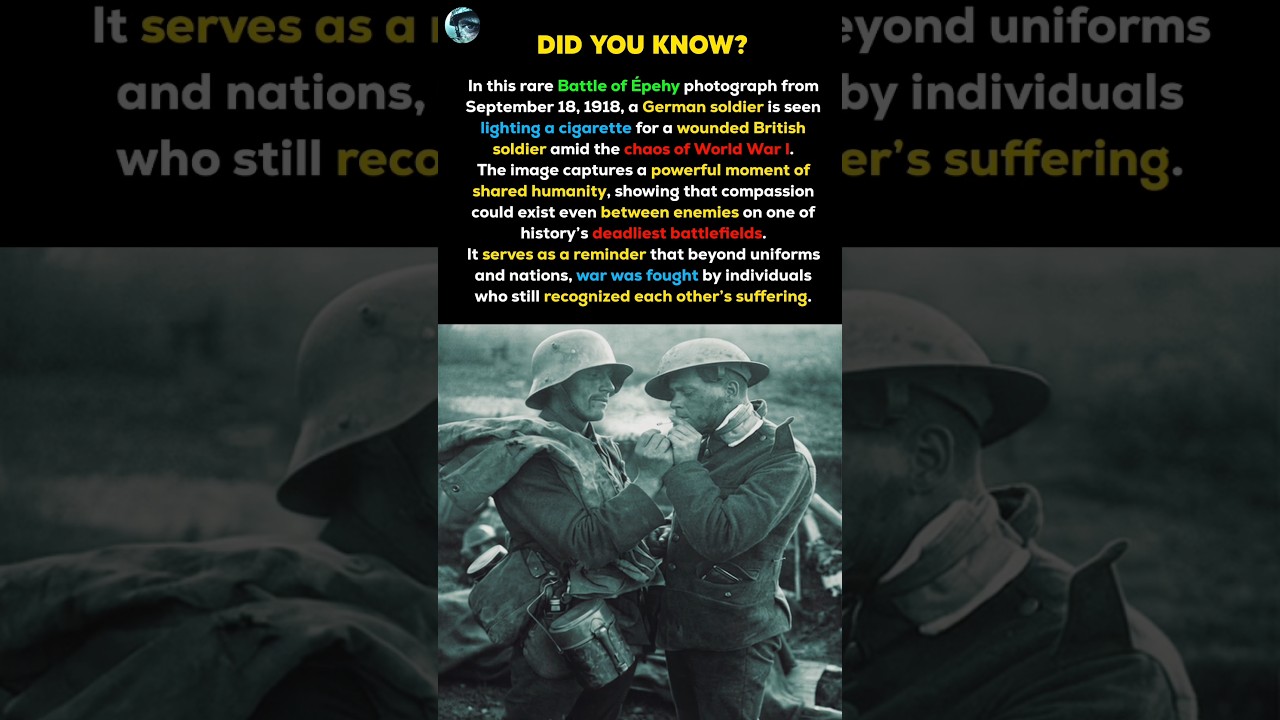 German Soldier Helps Wounded British Enemy (1918) 