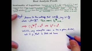 Prove Certain Logarithms are Irrational
