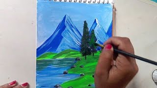 Easy Mountain Landscape Painting For Beginners Mousomi Art
