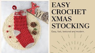 Easy crochet Christmas stoking pattern, Christmas home decor, Christmas crochet socks tutorial