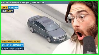 CHP in pursuit of vehicle near North Hollywood | HasanAbi reacts