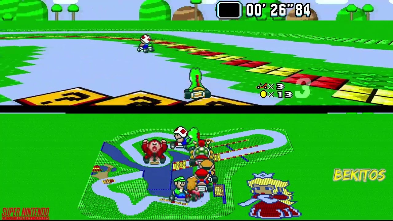Super Mario Kart J Mario Kart 64 Reverse Remake (Super Mario Kart Hack)