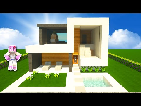 Casa moderna blanca y negra fácil de Minecraft #57 | Tutorial de construcción y decoración @MiroteyBlancana