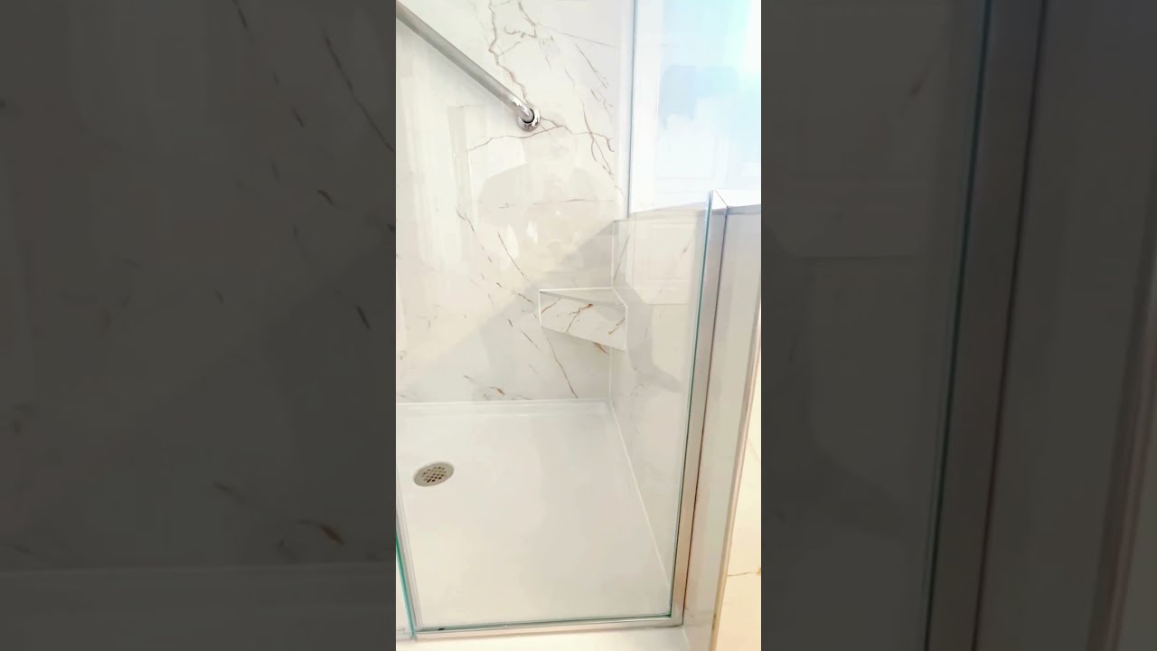 Beautiful New Porcelain Slab Shower In Chicagoland
