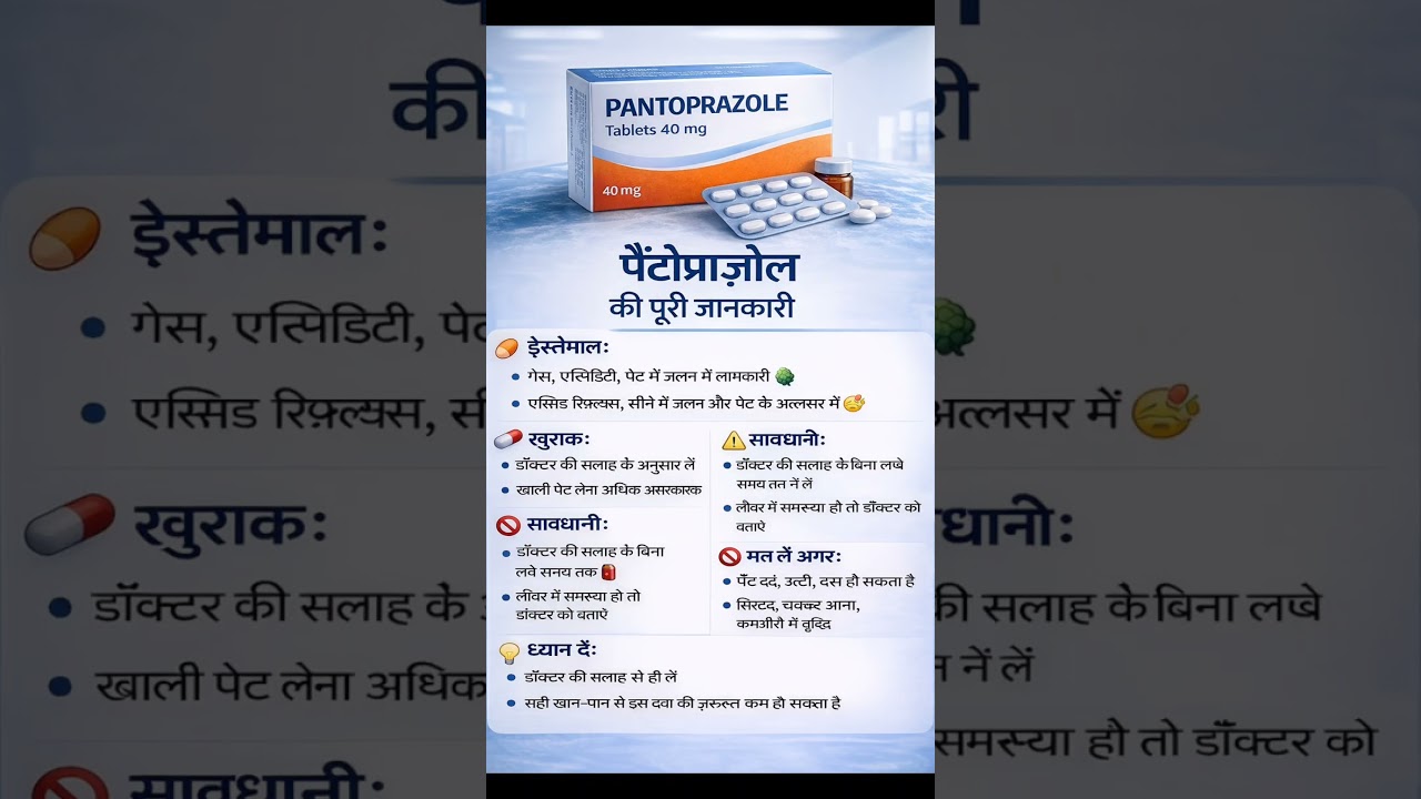 😱पैंटोप्राज़ोल टैबलेट्स की पूरी जानकारी