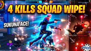 Sukuna Mode ON! 😈 1v4 IMPOSSIBLE Squad Wipe 🔥 || Aditya ClutchX FF