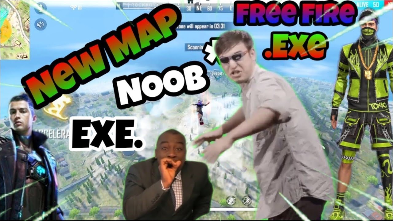 FREE FIRE || NEW MAP NOOB EXE || GOLD ROYAL TOXIC BUNBLE || FREE FIRE .EXE.........!!!😂😂😂