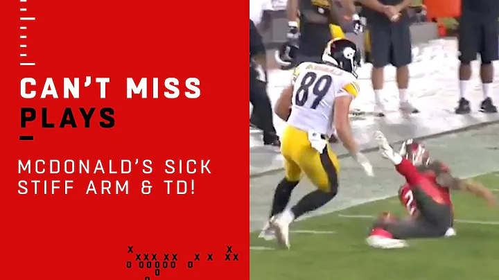 Vance McDonald's MONSTER Stiff Arm on 75-Yd Catch ...