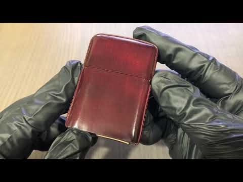 【ZIPPO】日系~Advantique Finish-純正牛皮包覆打火機(酒紅色款)