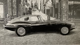 How to draw a realistic classic car - Jaguar E-Type