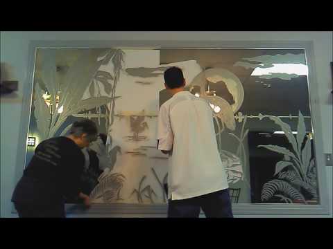 How to etch a mural on a mirror video 6 "The Reveal"