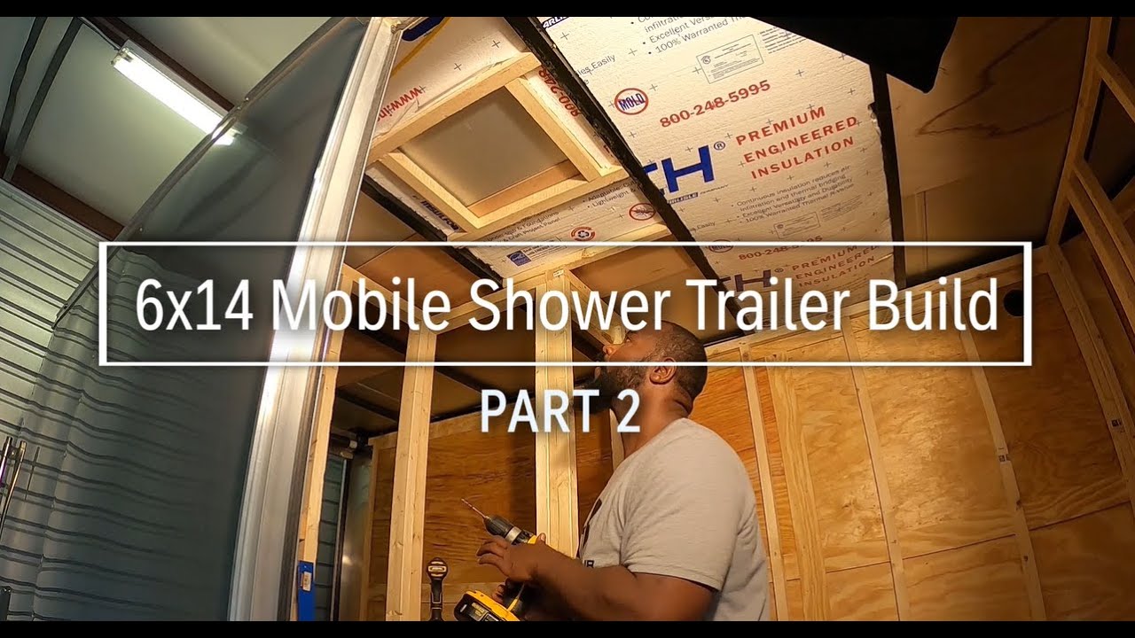 Mobile Shower Trailer Build Part2 - Roof Vent, water tank, sinks - YouTube