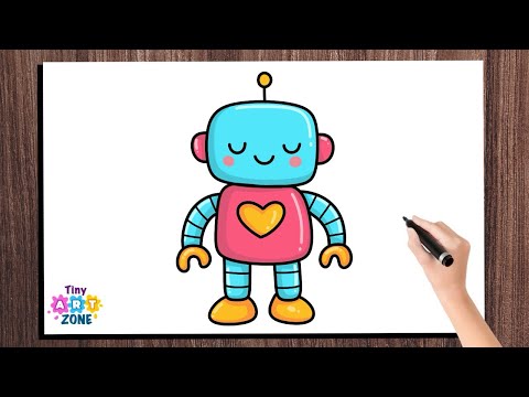 Make a Cute AI Robot Drawing Tutorial - Step by Step