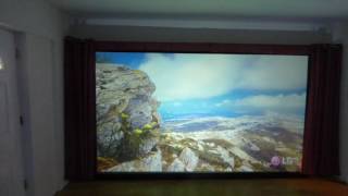 NO CALIBRATION PROJECTORS, SET TO 720P , AMBIENT LIGHT CONTROLLED NOT NEEDED PROJECTION SCREENS
