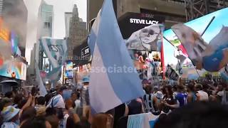 Argentina and Spain fans descend on New York in advance of World Cup final