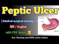 Peptic ulcers bsc nursing 2nd year | Peptic ulcer in hindi | Peptic ulcer medical surgical nursing