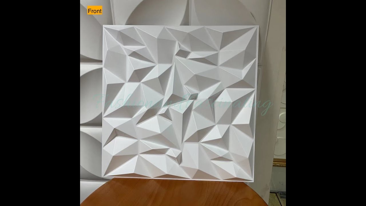 Matt White | 8Ft*8Ft 25PCs PVC 3D Diamond Wall Panel - YouTube