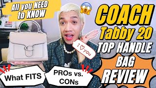COACH Tabby 20 Top Handle REVIEW -PRICE + What Fits Inside + MOD SHOTS+ PRO's CON's & Recommendation