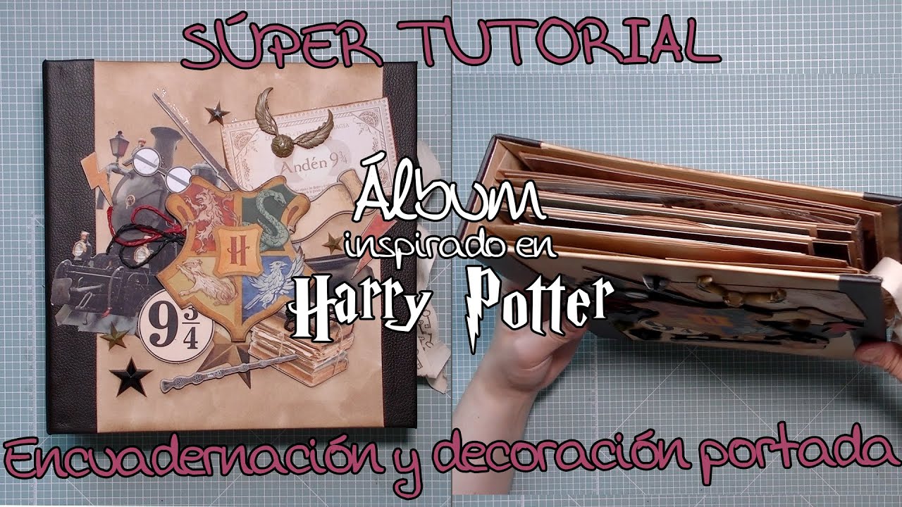 Álbum Scrap inspirado en Harry Potter - Encuadernación y decoración portada ⚡ Tutorial Scrapbooking