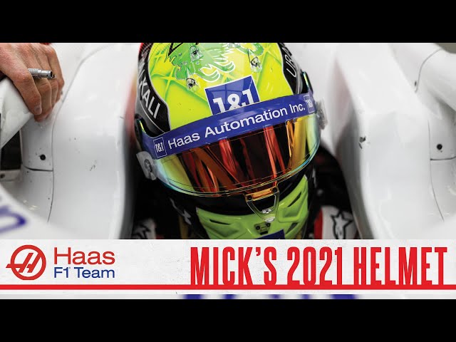 Casque Miniature Mick Schumacher F1 2021 – Haas Schuberth, échelle 1/2, Neuf