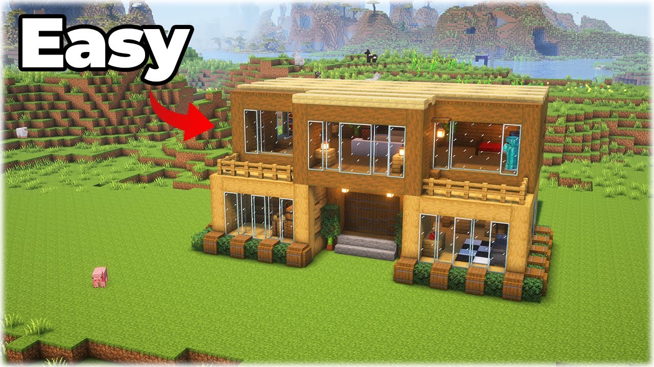 How to Build Wooden Survival House in Minecraft / Tutorial - YouTube