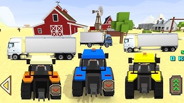 The trucks came to transport the harvested cereals to the port for export - Blocky Farm NEW Project