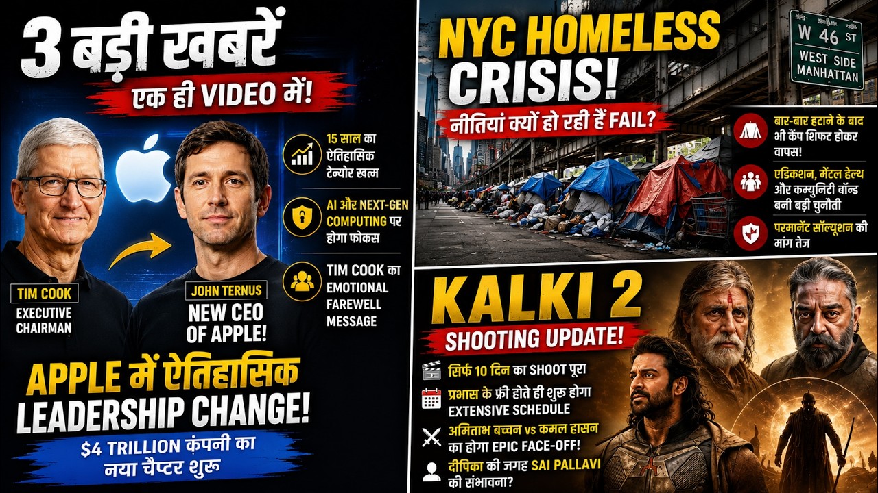 Tim Cook Out, John Ternus In! | NYC Encampments का सच | Kalki 2 की शूटिंग कब शुरू होगी?