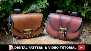 DIY Leather Medieval Waist Bag / Belt Pouch (2 Designs) - Pattern & Tutorial