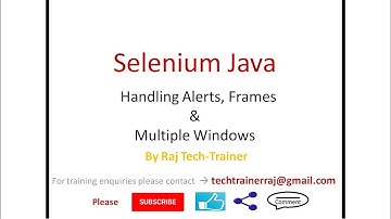 Handling Frames,Windows,Alerts with example in Selenium Java