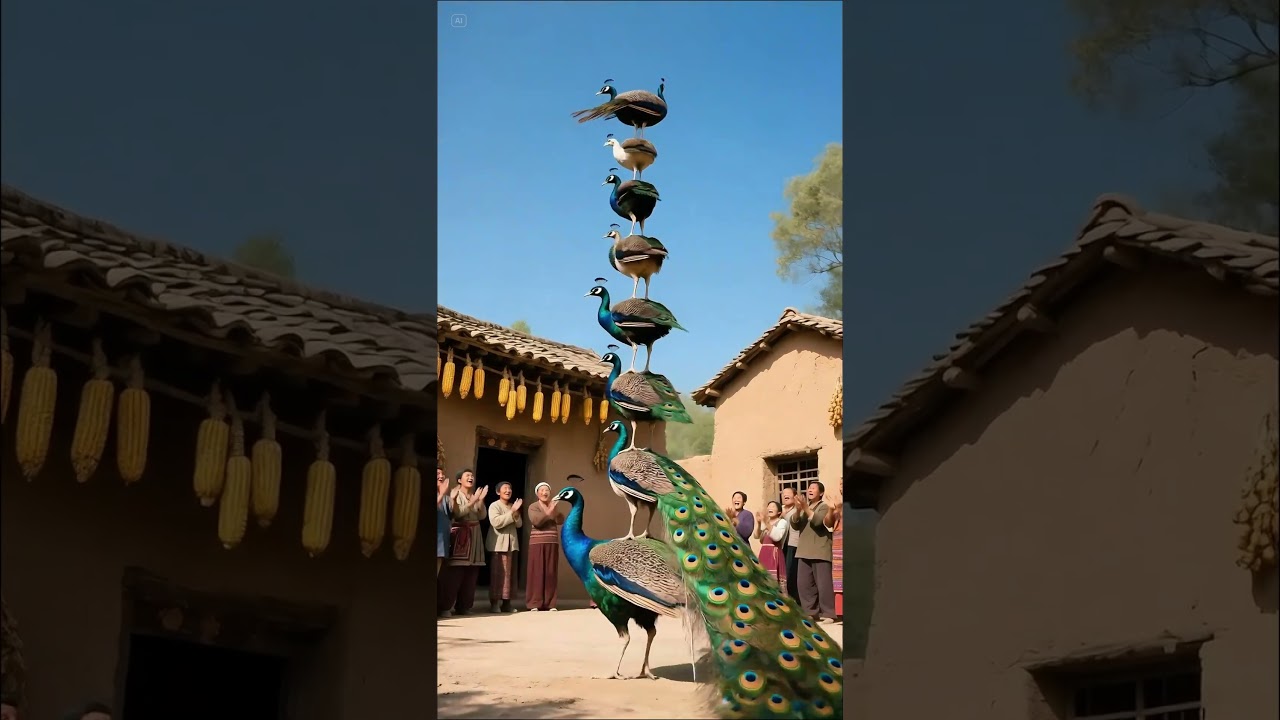 The Walking Peacock Tower! 8 Peacocks, 1 ASTOUNDING Performance!