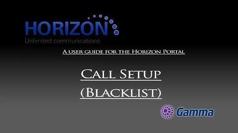 Horizon User Guide | Blacklist | MF Telecom Services