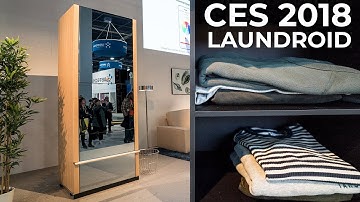 CES 2018 - Laundroid Robot folds laundry at the Consumer Electronics Show