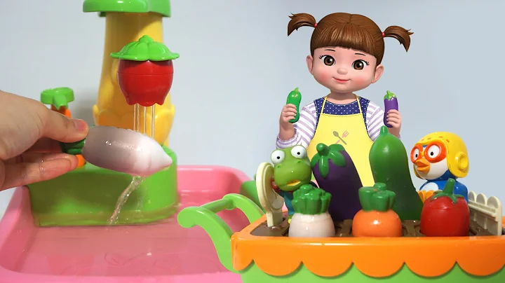 Washing vegetables with Kongsuni Pororo Freinds - ...