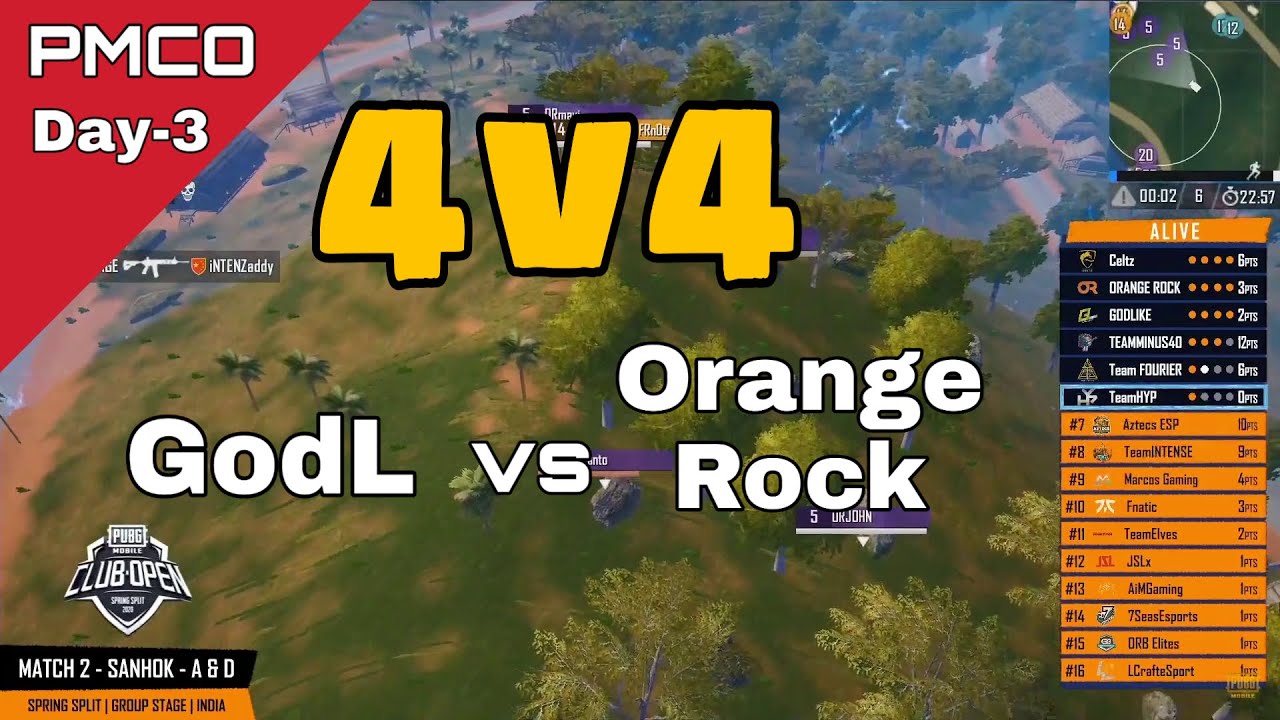 PUBG MOBILE PMCO 2020 HIGHLIGHTS || God vs Orange Rock || 4v4 || LAST CIRCLE