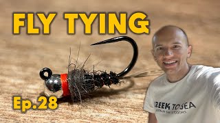 Fly Tying Ep.28 How to tie tungsten bead head jig nymph for trout tutorial pattern dressing nymphs