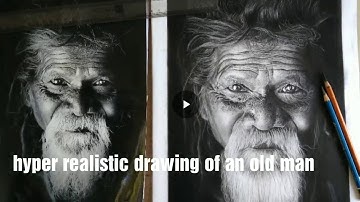 Hyper realistic pencil drawing of an oldman