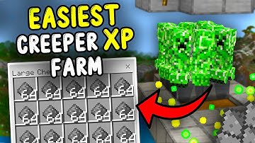 EASIEST CREEPER XP Farm Minecraft Bedrock 1.21+!