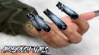 WATCH ME WORK: AIRBRUSH NAILS WITH PIERCINGS