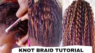 HOW TO: kNOT BRAIDS 🔥// WATERMELON Hairstyle/ pick and drop Box Braid for Beginners //DIY braids screenshot 1