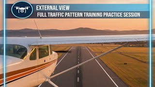 WILD Under-Wing View! Cessna 172 Traffic Pattern and Landing Practice (Student Pilot)