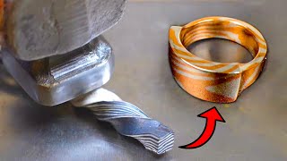 Forging A Unique Silver And Copper Ring Mokumegane Ring From Scratch | HyperMetal Workshop