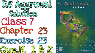 Probability | Class 7 Exercise 23 Question 1 Question 2 | Rs Aggarwal | @mdsirmaths